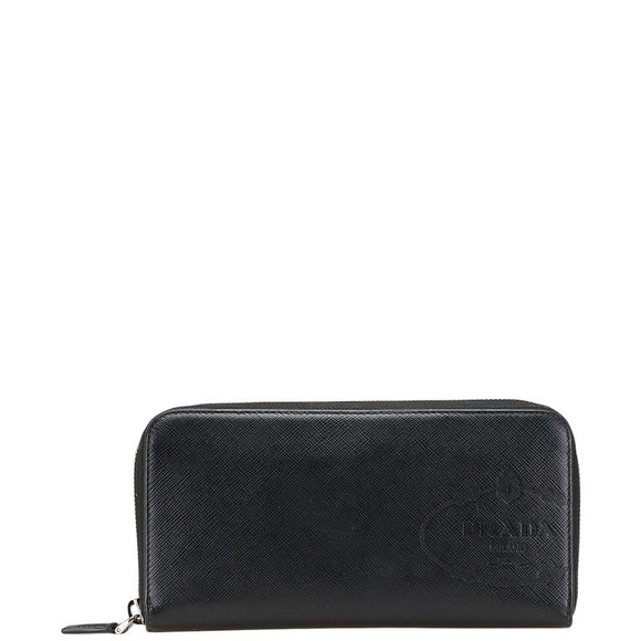 Prada Leather Long Saffiano Wallet Black - Picture 1 of 8